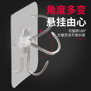 <b>Adhesive</b> <b>Hook</b> With Suction Cup Wall Mounted Heavy Duty 10-14lb Capacity For Bathroom Kitchen Use - Product Image 5