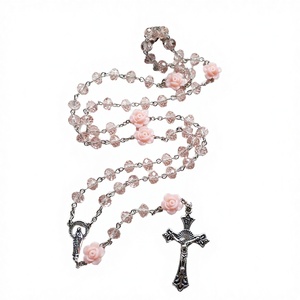 Zinc Alloy Cross Pendant Necklace with Link Chain Silver Plated Crystal & Rhinestone Prayer Design-Trendy Gift - Product Image 3