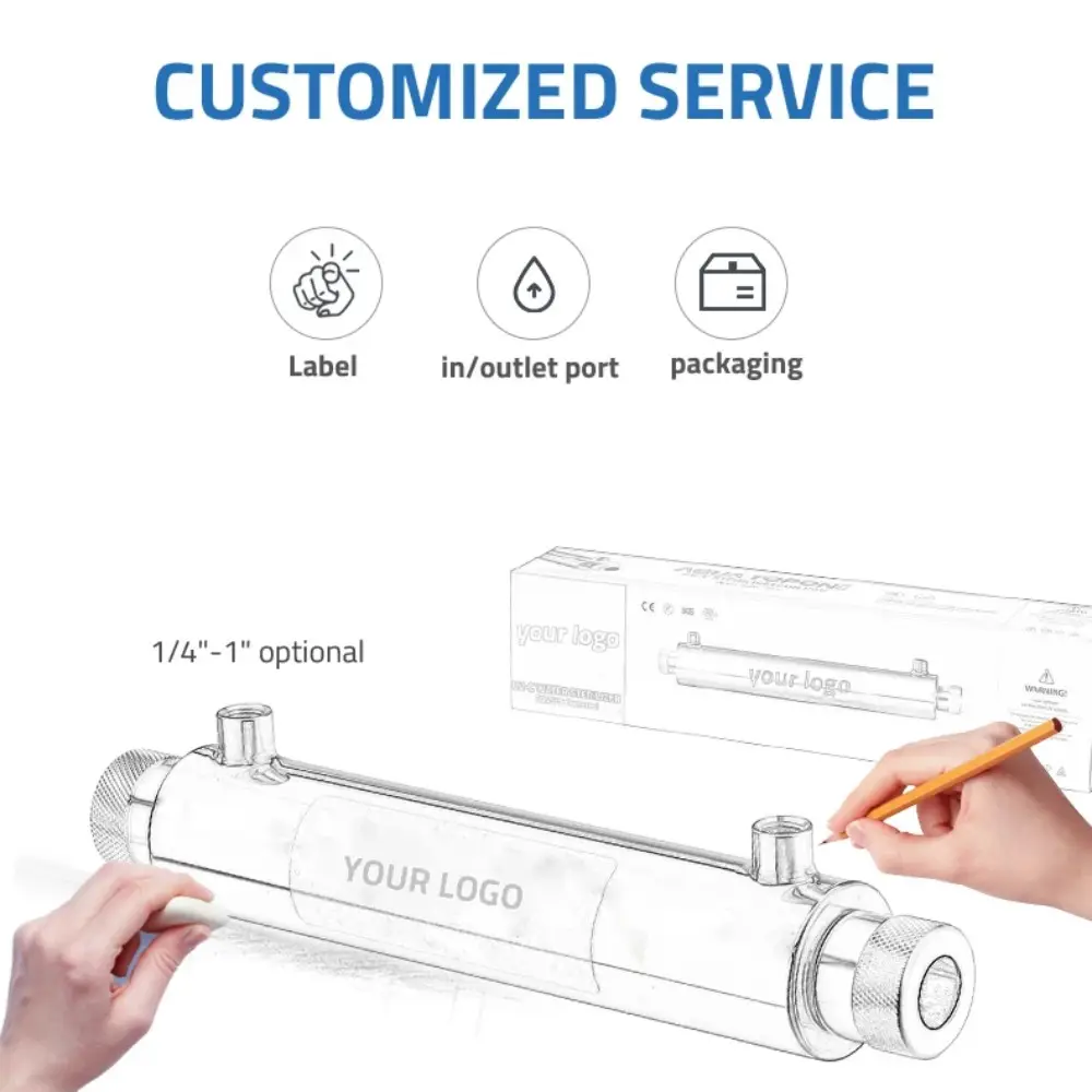 Agua Topone Equipo de tratamiento de agua potable 25W 6GPM Uv Filtro de agua Purificación Sistema de desinfección