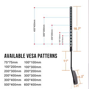 UNHO Table Top Universal <span class=keywords><strong>TV</strong></span> Legs Se adapta a pantallas planas de 17 "a 55" Soporte de mesa de <span class=keywords><strong>TV</strong></span> Pedestal <span class=keywords><strong>TV</strong></span> Riser Max VESA 600x400mm - Product Image 2
