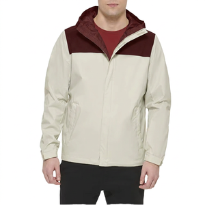 Veste coupe-vent respirante à capuche verte pour homme, décontractée, pour l'extérieur, col montant, en nylon/coton, fermeture éclair, poches, satin - Product Image 4