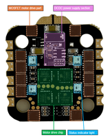 Contrôleur de moteur sans balais 4-en-1 étanche IP67 50A Makerbase AT32F421 2-6S Lipo pour drones FPV, UAV, robotique et agricoles