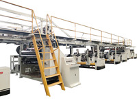 Ligne de production de carton ondulé entièrement automatique à grande vitesse 3/5/7 plis avec machine à onduler contrôlée par PLC, économie d'énergie