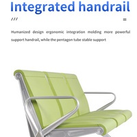 Banc d'attente public à trois rangées, style industriel, en métal, pour aéroport, hôpital, gare ferroviaire