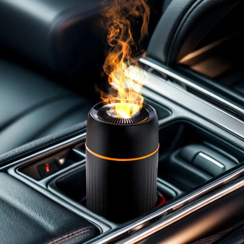 100ml Umgebungs beleuchtung Lufter frischer Duft Parfüm Flamme Elektrischer Luftbe feuchter Ätherisches Öl Feuer Auto Aroma Diffusor Für Auto