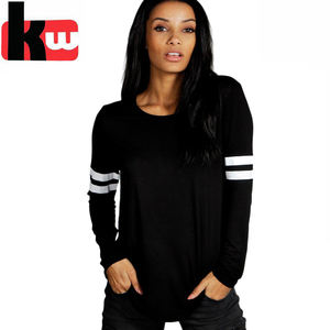 <span class=keywords><strong>Camiseta</strong></span> suave de algodón 100% para mujer, <span class=keywords><strong>camiseta</strong></span> de manga larga transpirable con cuello redondo - Product Image 1