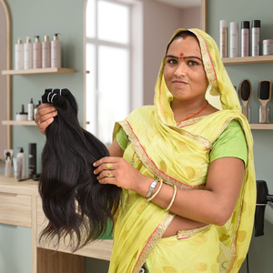 Venta al por mayor Remy sin procesar Virgen 100% indio recto largo paquete vendedores máquina doble trama templo extensiones de cabello humano - Product Image 1