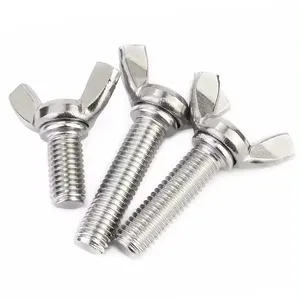 M5 M10 M12 Stainless Steel ASTM A453 GR 660 A286 Edged Butterfly Wing Bolt With Wing Nut DIN318