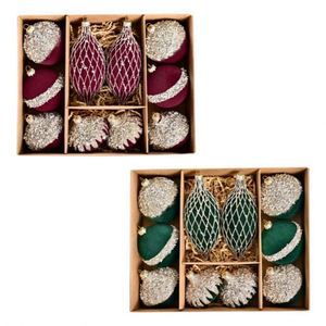 Nuevo Diseño, 10 Piezas de Bolas de Navidad de Terciopelo Pintado Irregular, Decoración Colgante de 8 cm, Color Personalizado - Product Image 5