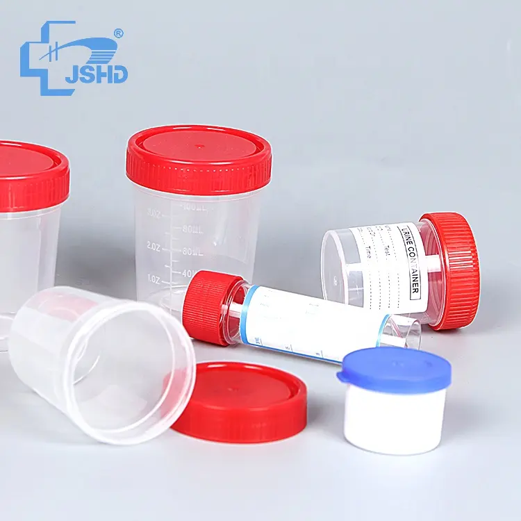 Fábrica de orina estéril 50/60ml y 120ml bolsas de sangre de 100ml espécimen semi hospital desechables esputo contenedor Vasos