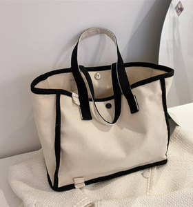Bolsa de tela ecológica impresa, tela lisa, algodón, lona hecha a mano, bolsa de compras con logotipo personalizado - Product Image 5