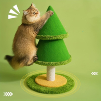 Tour à gratter pour chat en forme de sapin de Noël en sisal, base stable, jouet d'affûtage des griffes pour chat d'intérieur, décoration de Noël pour animaux de compagnie