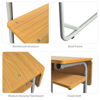 Ensemble bureau et chaise pour étudiants, populaire, moderne, confortable, en MDF, hauteur fixe, pour salle de classe primaire, secondaire et chambre à coucher