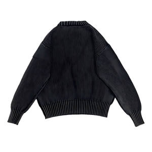 Maglione Casual da Uomo Personalizzato Lavaggio Vintage Oversize Girocollo in 100% Cotone Lavorato a <span class=keywords><strong>Maglia</strong></span> - Product Image 4