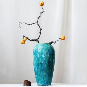 Elegante <span class=keywords><strong>Vaso</strong></span> in <span class=keywords><strong>Ceramica</strong></span> <span class=keywords><strong>Turchese</strong></span> con Rami - <span class=keywords><strong>Vaso</strong></span> Decorativo Vintage Ispirato all'Asia per Soggiorno, Sala da Tè, Matrimonio - Product Image 5