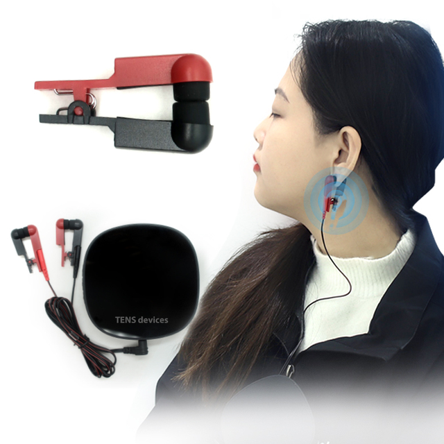 Wholesale vagus stim ear clip electrode wire double sided silicone pad tragus earlobe electrode ear clip for tens