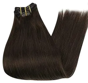 100% Russian Human Remy Clip On Hair Extensions Wholesale Natural Seamless Indian Clip In Hair Extension