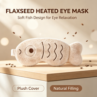 Masque oculaire chauffant au micro-ondes en lin avec motif d'animaux de dessin animé personnalisé, compresse chaude pour les yeux pour soulager la fatigue oculaire et favoriser le sommeil