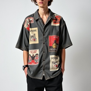 TKAN687 Wholesale New Arrival Spring Solid Color Washed <b>Shirts</b> Pocket Single Breasted <b>Shirt</b> Men's <b>Short</b> <b>Sleeve</b> <b>Shirt</b> Tops - Product Image 5