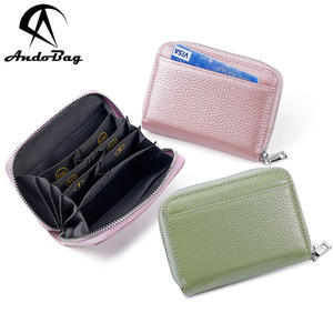Portefeuille court AndoBag en cuir véritable de style japonais, anti-skimming RFID, avec compartiments séparés, pour femmes, porte-cartes et argent liquide 2086 - Product Image 1