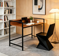 Bureau d'ordinateur moderne de luxe en bois avec cadre métallique et couleurs personnalisables pour le bureau à domicile ou la réception