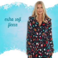 Peignoir de bain grande taille pour femme, robe de chambre à capuche en flanelle polaire, longueur genou, pour Noël, pour adultes