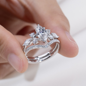 Bague pour femme MSR-2120 en or 14 carats, style ancien, avec diamant <span class=keywords><strong>marquise</strong></span> de 1,5 carat cultivé en laboratoire, personnalisable - Product Image 4