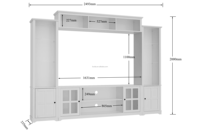 Meuble TV en bois avec console média murale moderne de luxe avec rangement pour le salon ou la chambre à coucher Meuble de maison Armoire