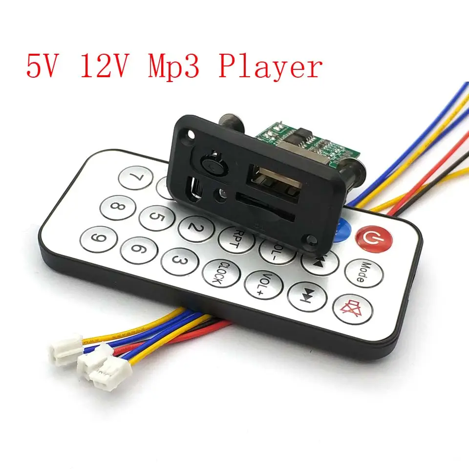 Mini 5V MP3 Board giải mã 3 W * 2 giải mã mô-đun MP3 WAV U đĩa TF thẻ USB khuếch đại loa âm thanh Hội Đồng Quản trị với dây điều khiển từ xa
