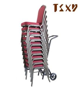 TSXY Chaise de banquet empilable noire <span class=keywords><strong>Dolly</strong></span> Chaises multifonctions Rack Chariot de stockage et de transport à cadre en acier de qualité commerciale - Product Image 2