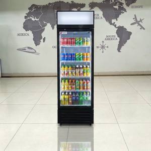 Congelador vertical de exhibición con puerta de vidrio de 400L para bebidas, enfriador de cerveza, nevera de exhibición para hoteles, hogares y tiendas - Product Image 5