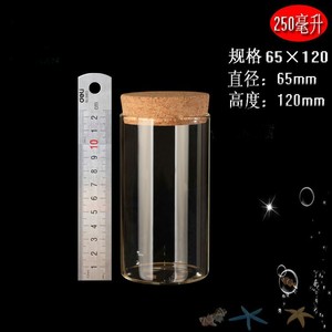 Glass Tube With <b>Cork</b> 65x120mm 250ml Capacity Decorative <b>Bottle</b> - Product Image 1