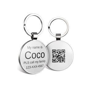 Cá nhân hoá tùy chỉnh thẻ con chó kim loại mã <span class=keywords><strong>QR</strong></span> thẻ vật nuôi thông minh Thẻ ID vật nuôi cho vật nuôi Vòng cổ - Product Image 6