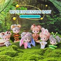 2.5 pouces Expression Animal poupée Mini Simulation vêtements de nuit fête Joint mobile décoration mignon poupée cadeau enfants jouets