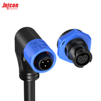 Connecteur M12 3 broches à angle droit surmoulé 7A 300V IP67, ensemble prise mâle et prise femelle filetée avec verrouillage pour capteur