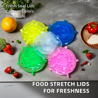 Couvre-aliments en silicone multi-usages - Bouchons à rabat réutilisables de qualité alimentaire pour fruits, collations et repas