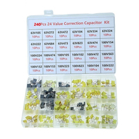 240 pièces, 24 spécifications, 10 de chaque, ensemble de condensateurs de correction 63V-100V 102J-105J