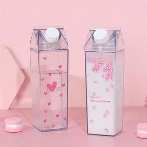 2026 Best Seller Eco-Friendly 500Ml Plastic Milk Carton Water <b>Bottle</b> for Children - Product Image 4