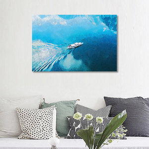 Bateau sur le lac <span class=keywords><strong>peinture</strong></span> à l'huile Décorative Toile Art Mural <span class=keywords><strong>Peinture</strong></span> murale d'art - Product Image 5