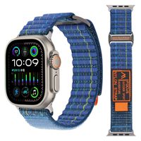 Bracelet en nylon double sport adapté à l'Apple Watch 10, 49 mm, bracelet en cuir et nylon
