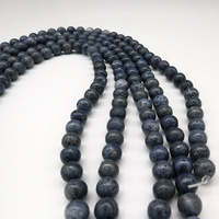 Perles de corail de bambou marin rondes teintes en bleu, différentes tailles au choix, vente en gros 1749340