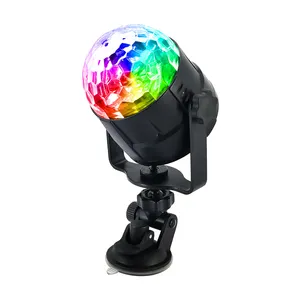 USB ab ABD BİRLEŞİK KRALLIK fiş ses aktif dönen disko topu parti ışıkları çakarlı lamba 3W RGB LED sahne ışıkları