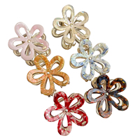 BSCI Factory <strong>Best</strong> <strong>Selling</strong> Hollow Bright Face Claw <strong>Clip</strong> Fashion Elegant Fashion <strong>Flower</strong> Shark <strong>Clip</strong> Advanced Sense Hairpins