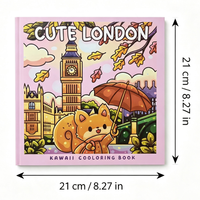 Livre de coloriage pour adultes et adolescents de 48 pages, avec adorables personnages animaux, facile à utiliser