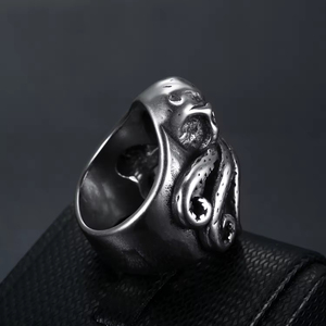 Bagues personnalisées en acier inoxydable vintage style motard, tête d'animal monstre marin, crâne <span class=keywords><strong>de</strong></span> pieuvre, pour hommes et femmes - Product Image 5