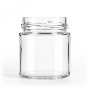Frasco de vidrio profundo de boca ancha Glossy Glanit de 200 ml con tapa giratoria de 66 mm para conservas y cosméticos OEM - Product Image 1