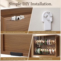 Boîte de rangement murale en bois pour bracelets, présentoir en acrylique, vitrine en bois pour bijoux, bracelets et joncs, pour la vente au détail