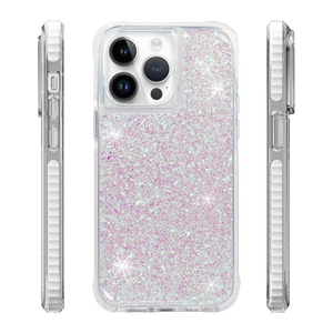 Coque de téléphone portable en TPU transparent antichoc avec paillettes dorées de luxe pour iPhone 15 14 Pro Max, fabriquée par des fabricants de source - Product Image 5