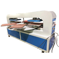 Presse à chaud rotative automatique pneumatique numérique à six stations avec plateau chauffant double et tissu de serviette personnalisé