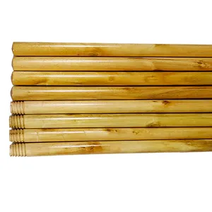 120cm length wooden varnished broom stick wooden hand wholesale Natural dle paint brush wooden poles wooden floor mop sticks